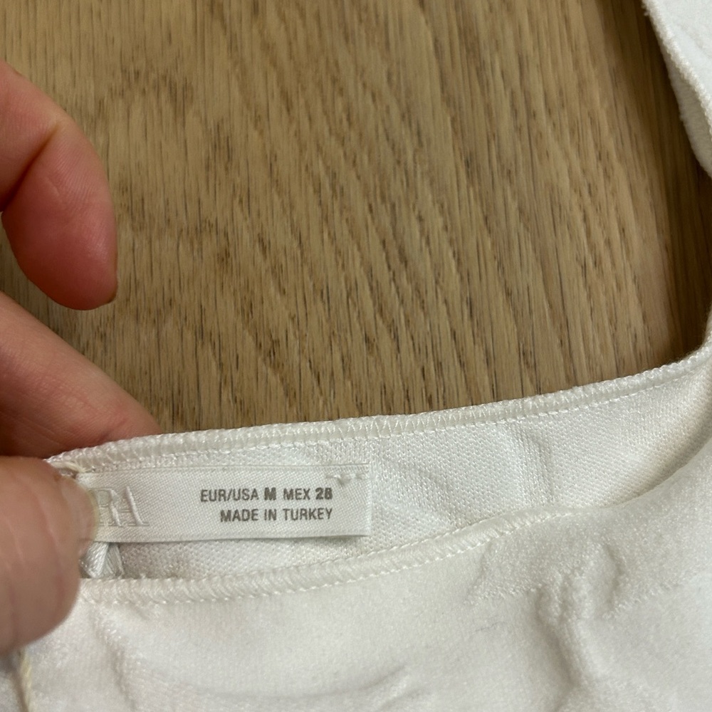 NWT Zara Stretch Square Neck Textured Midi Dress M - Picture 11 of 16